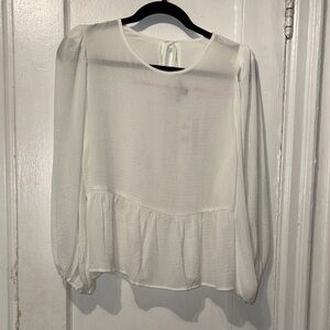 Express Cream Peplum Blouse